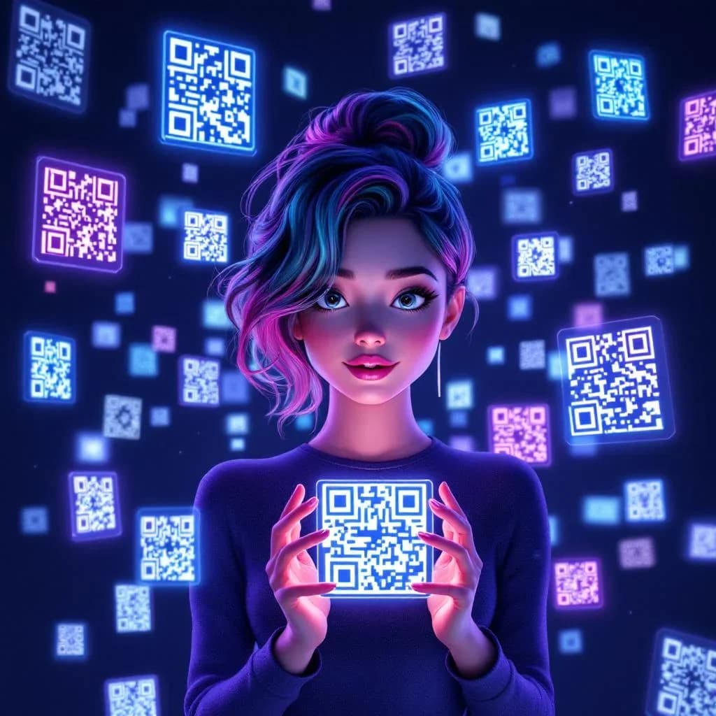 AI QR code in portrait style - artistic, gallery-worthy design for creators