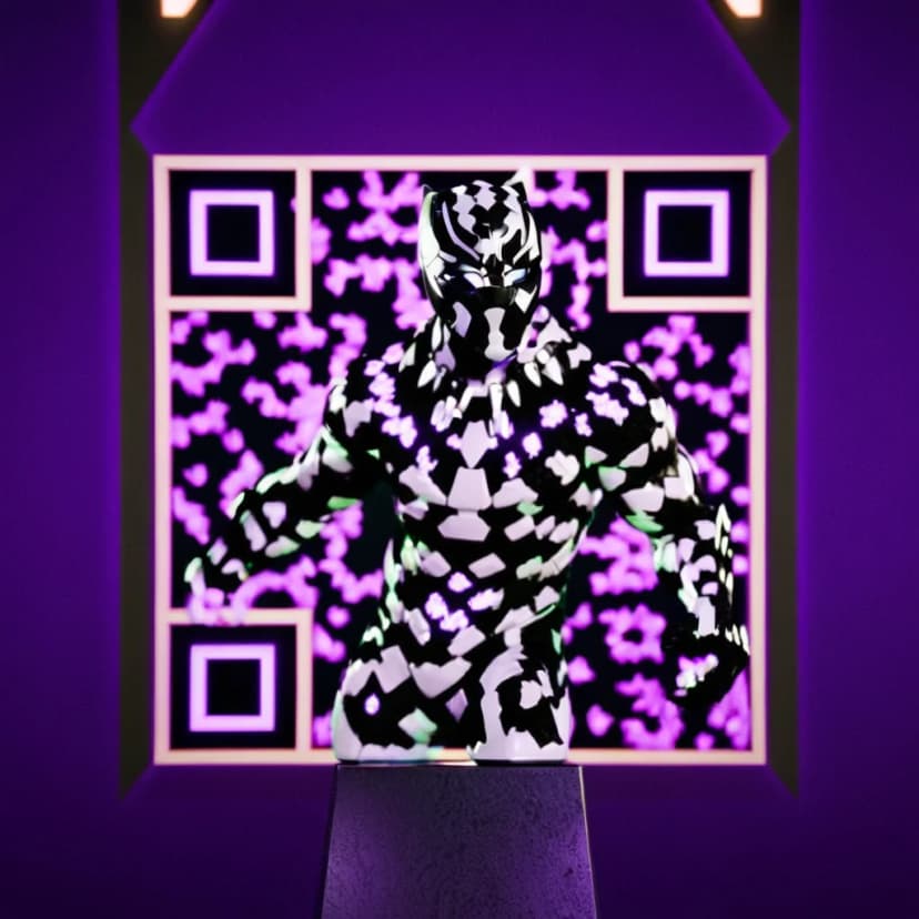 AI QR code art - Black Panther