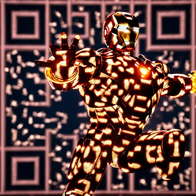 AI Art QR code - Iron Man style
