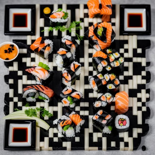 AI Art QR code - Sushi style