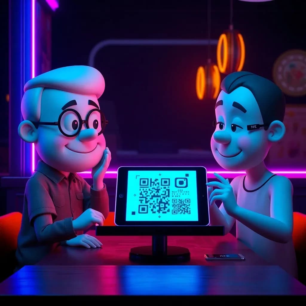 AI QR codes on restaurant menus and tables